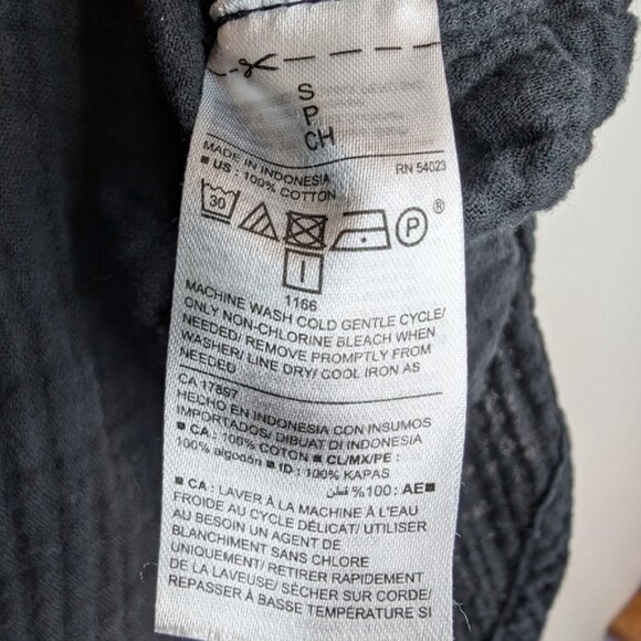 Old Navy Black Gauze Cotton Double V Neck Sleeveless Tank Top Women Small - Picture 4 of 8